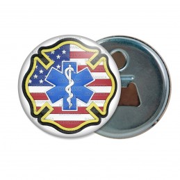 Décapsuleur 6cm Aimant Magnet Croix de Vie Ambulancier Drapeau USA