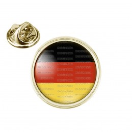 Pin's rond 2cm doré Drapeau Allemagne Allemand German Flag Emblème Tricolore Noir Rouge Or