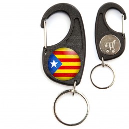 Porte-Clés Mousqueton Jeton Caddie Catalogne Indépendante Espagne Indépendantisme Séparatisme Catalan