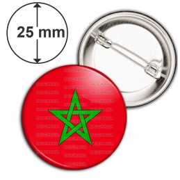 Badge 25mm Epingle Drapeau Maroc Marocain Chérifien Alaouite Pentagramme Croix Verte