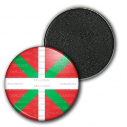 Magnet Aimant Frigo 3.8cm Drapeau Euskadi Basque Euskara Croix Symbole Pays Basque 64 Biarritz