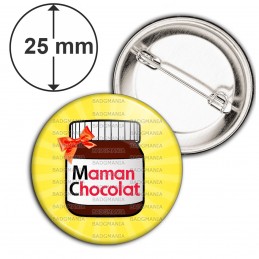 Badge 25mm Epingle Maman Chocolat - Pot Pate à tartiner - Gourmand