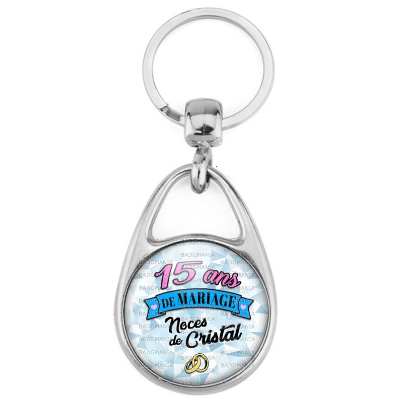 Porte Cles Metal Anse 15 Ans De Mariage Noces De Cristal Porte Cles Metal Anse 15 Ans De Mariage Noces De Cristal