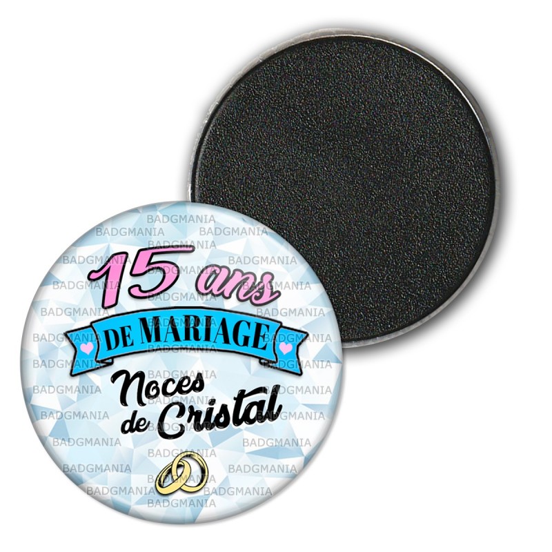 Magnet Aimant Frigo 3 8cm 15 Ans De Mariage Noces De Cristal Anneaux Anniversaire Mariage Magnet Aimant Frigo 3 8cm 15 Ans De Mariage Noces De Cristal Anneaux Anniversaire Mariage