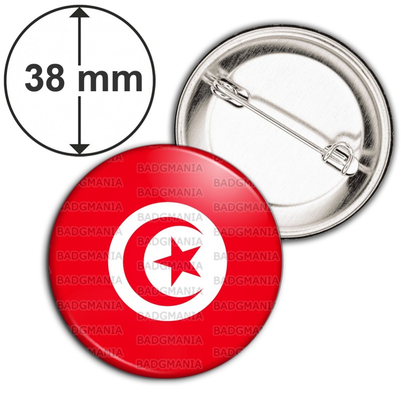 Badge 38mm Epingle Drapeau Tunisien Tunisie Croissant Rouge Embleme Islamique Badge 38mm Epingle Drapeau Tunisien Tunisie Croissant Rouge Embleme Islamique