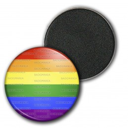 Magnet Aimant Frigo 3.8cm Rainbow LGBT Gay Pride Diversity Peace Drapeau Arc en Ciel