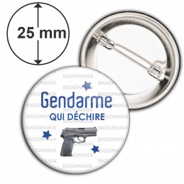 Badge 25mm Epingle Gendarme qui déchire - P.A. Fond Blanc
