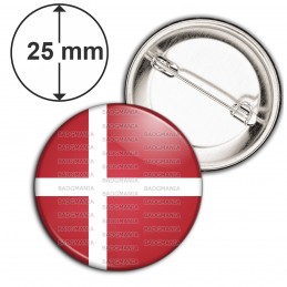 Badge 25mm Epingle Drapeau Danemark Flag Rouge Blanc Viking