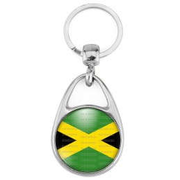 Porte Clés Métal 2 Faces Logo 3cm Drapeau Jamaïcain Jamaïque Croix de Saint André